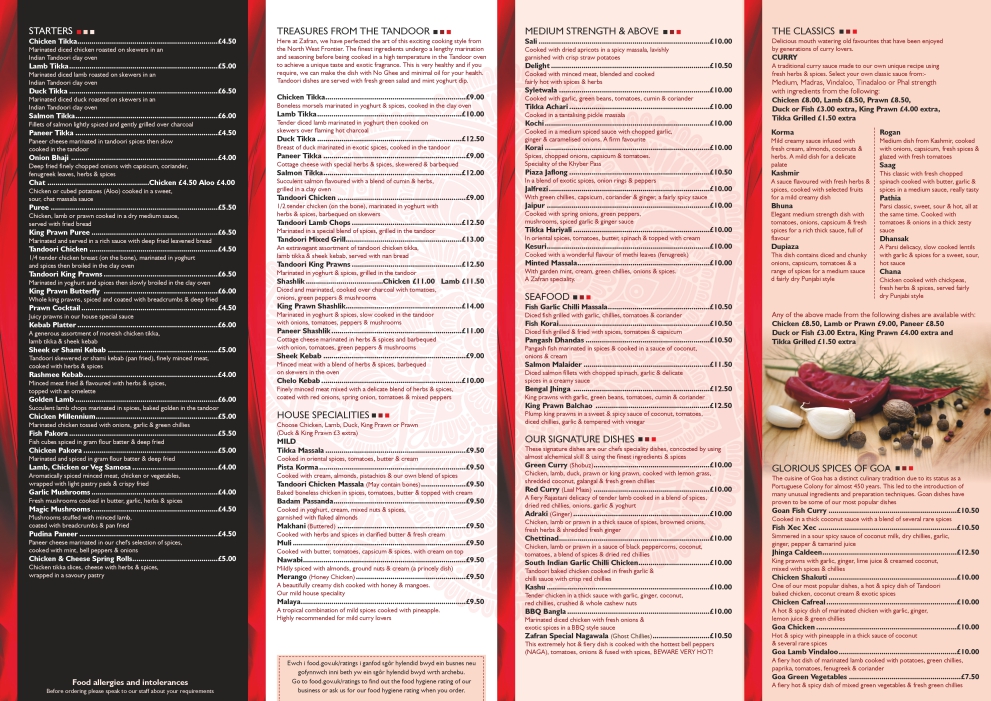 LCP40397 Zafran Express TA Menu (Cimla) 1